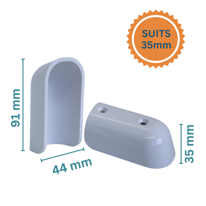 gunwale end caps white 35mm