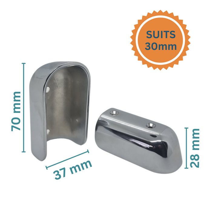 gunwale end caps metal 30mm