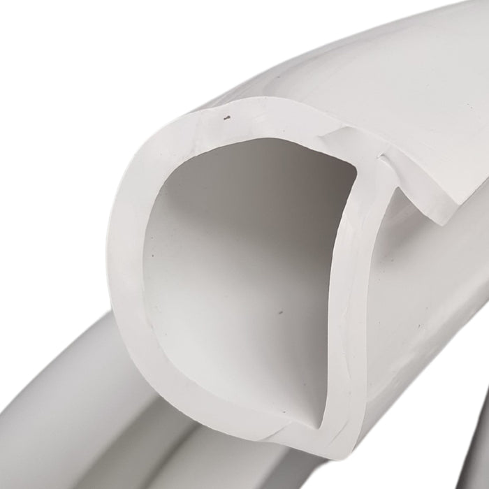 White 'D' Pontoon Fender Buffer With Lip 81mm Per Metre