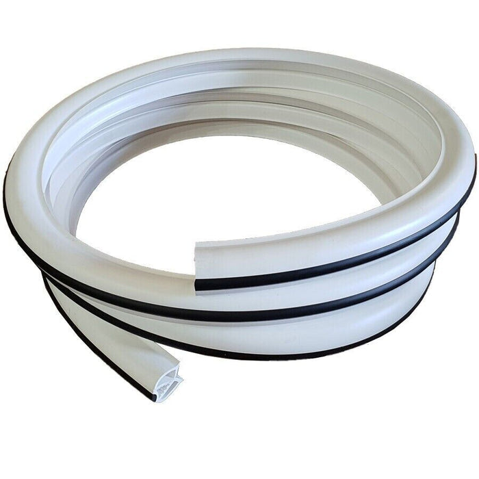 Gunwale Rubber Coex White With Black Strip 40mm Per Metre