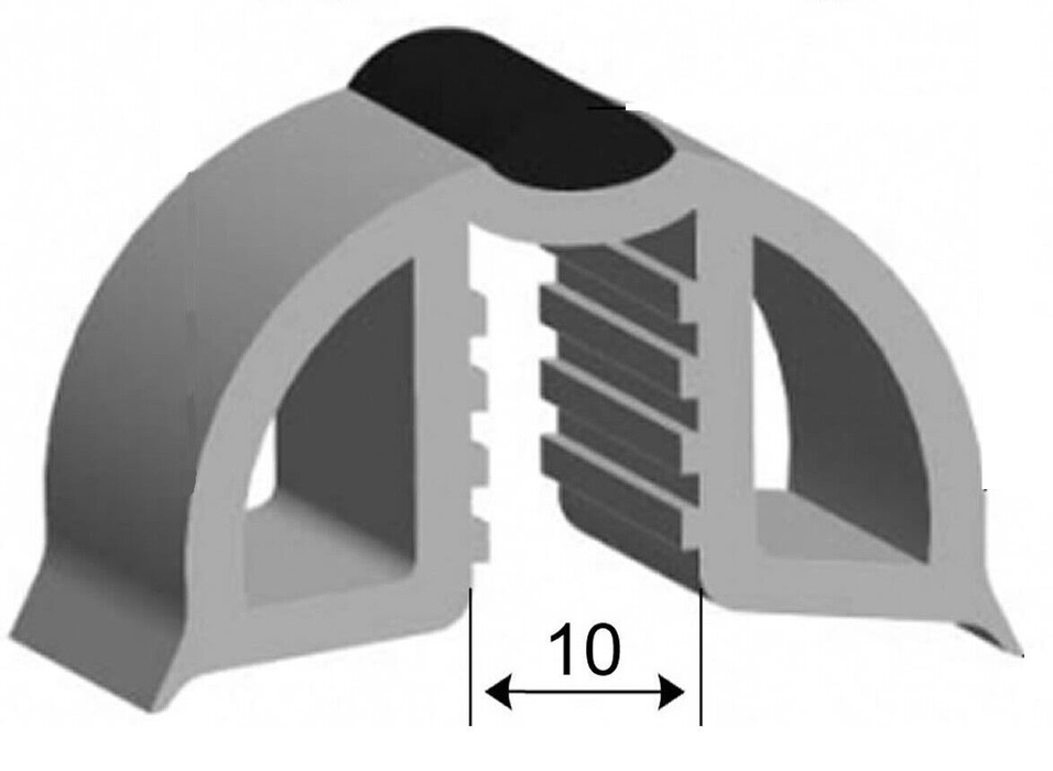 Gunwale Rubber Coex White With Black Strip 40mm Per Metre