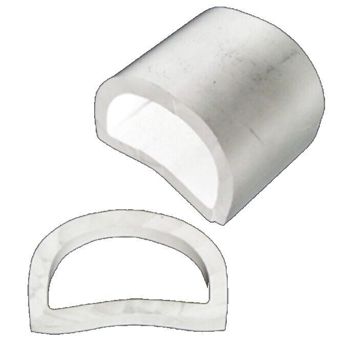 Gunwale Rubber White 'D' Pontoon Fender Buffer 64mm Per Metre