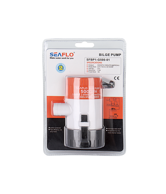 SEAFLO 12V 1100 GPH Non-Automatic Bilge Pump | Submersible Marine