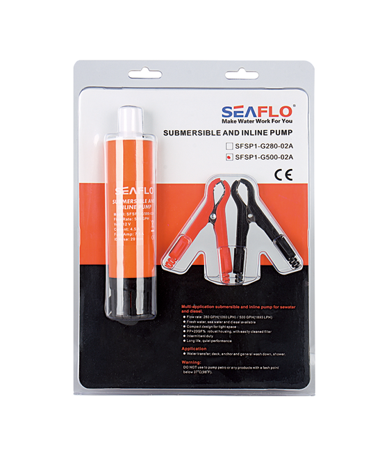 SEAFLO SFSP1-G280-02A 12V 280 GPH submersible and inline water diesel pump pack