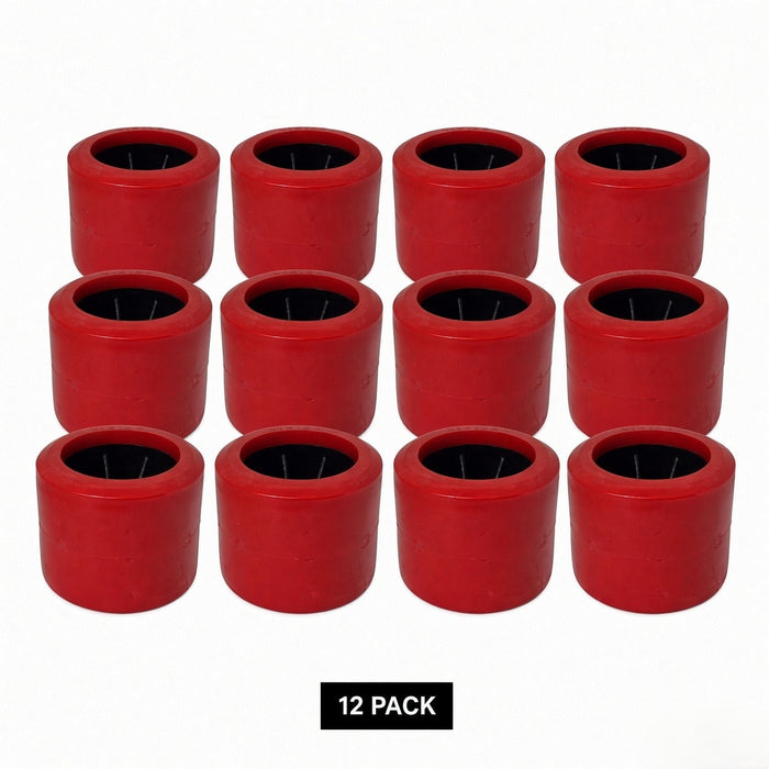 12 pack red 4 inch smooth wobble rollers polyurethane