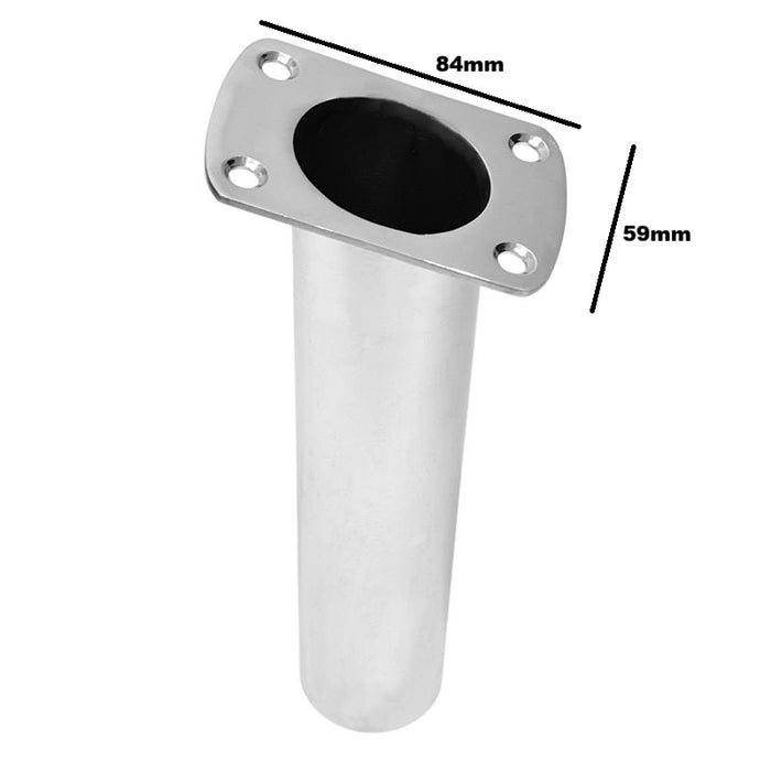 Slimline Stainless Steel Rod Holder 30° – 316 Flush Mount 200mm