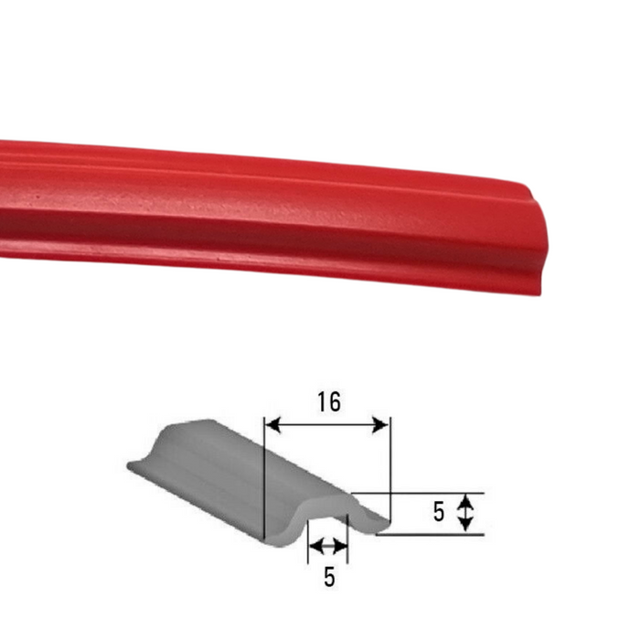 Red Gunwale Rubber Insert Per Metre