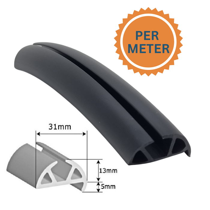 Gunwale Rubber Black Base 31mm Per Metre