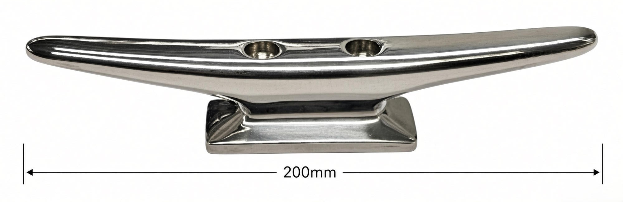 200mm solid base 316 stainless heavy duty deck cleat end to end measurement