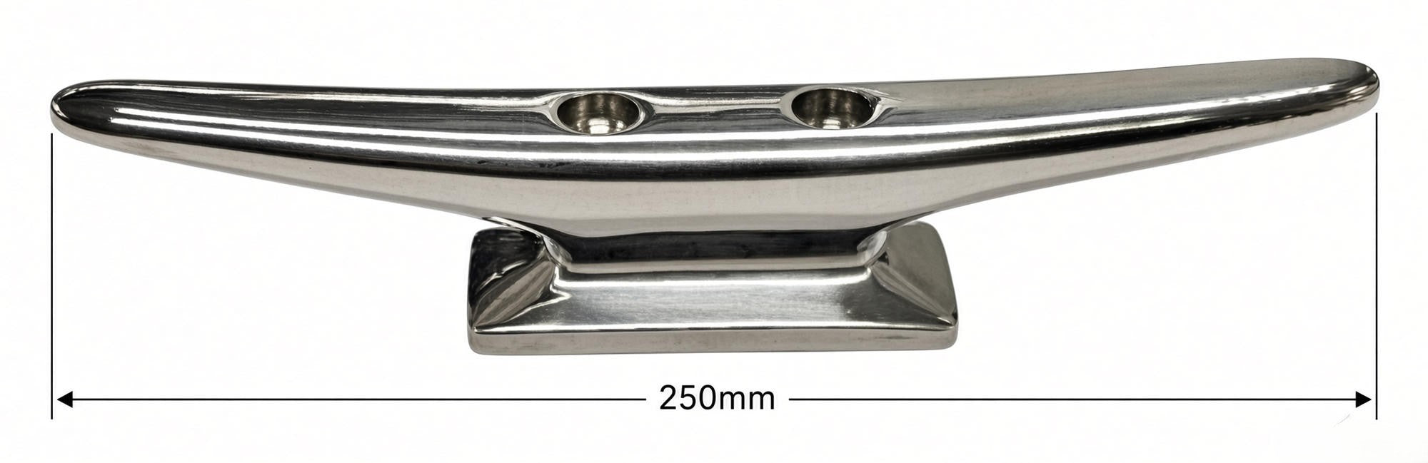 250mm solid base 316 stainless heavy duty deck cleat end to end measurement