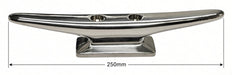 250mm solid base 316 stainless heavy duty deck cleat end to end measurement