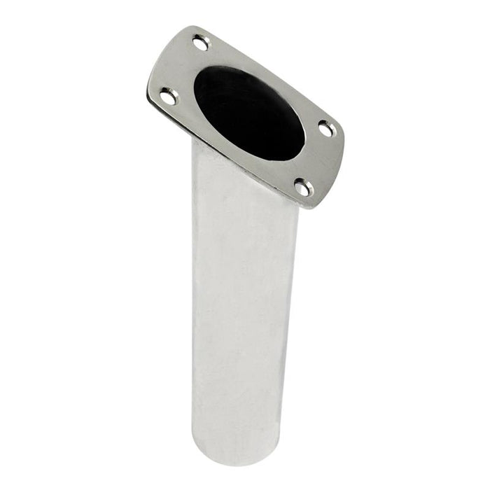 Slimline 316 stainless steel rod holder 30 degree flush mount 200mm
