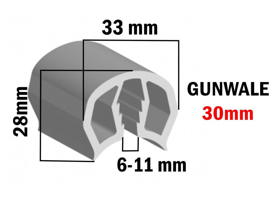 white gunwale rubber 30mm