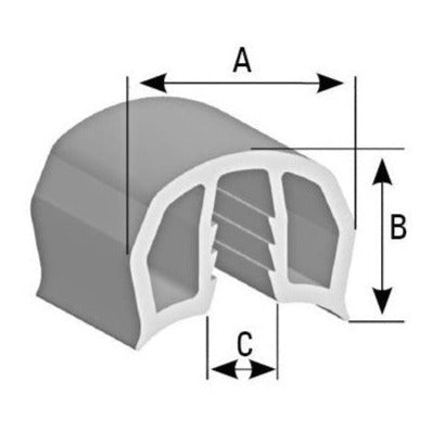 gunwale rubber dimensions