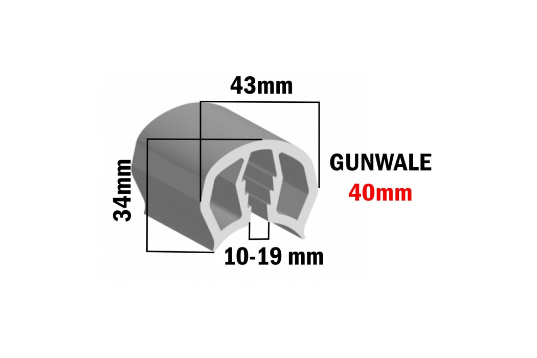 15 Metres Gunwale Rubber White 40mm