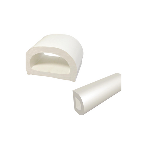 64mm white D-section pontoon fender profile and length view