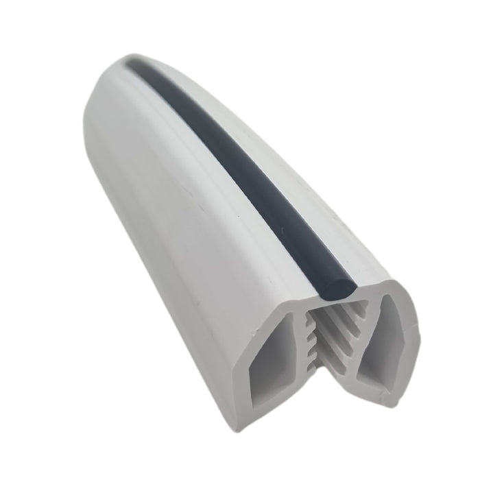 15 Metres Gunwale Rubber Coex White With Black Strip 40mm