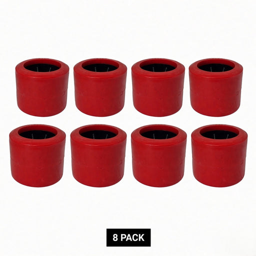 8 pack blue smooth wobble rollers for alloy boat trailers