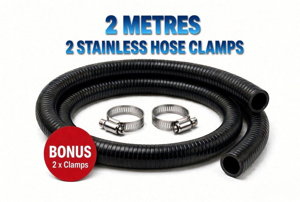 2 Metres Premium Bilge Hose 19mm (3/4") Bonus 2 x SS Clamps