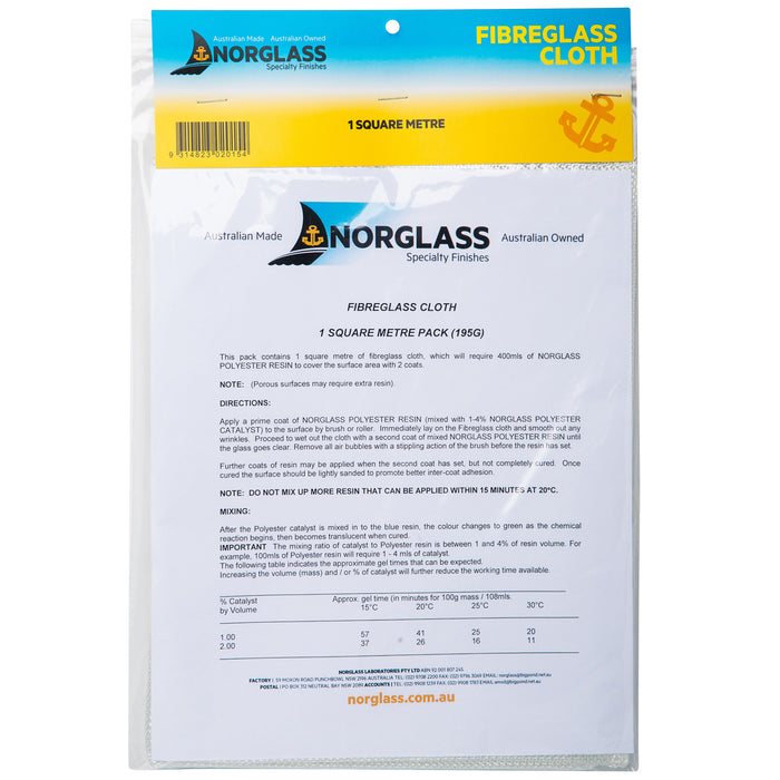 Norglass Fibreglass Cloth 1m² | 200gsm Woven Glass Fabric