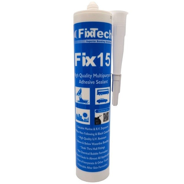 Fixtech White Fix15 Adhesive Sealant 290mL White