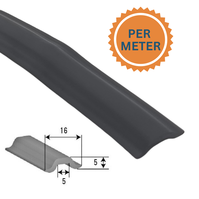 Black Gunwale Rubber Insert Per Metre