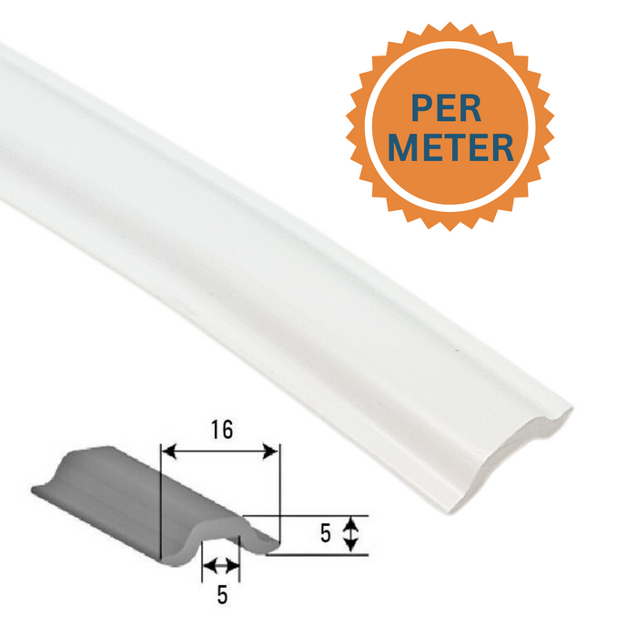 White Gunwale Rubber Insert Per Metre