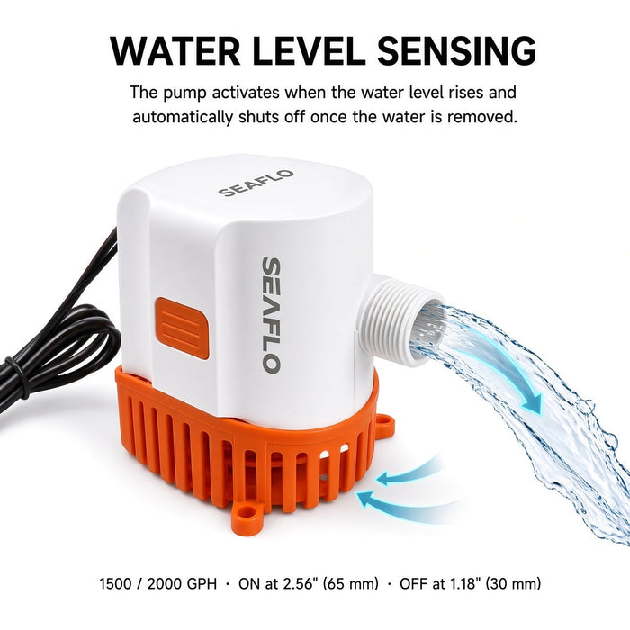 SEAFLO 12V 1500 GPH Automatic Bilge Pump | 17 Series Electronic Sensor