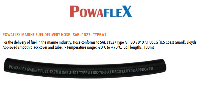 10mm Fuel Hose A1 Certified Sold Per Meter