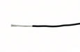 10 metre cut, stripped end of black 4 mm tinned marine wire showing copper strands