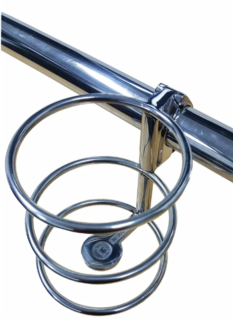 316 Stainless Rail Mount Drink Holder 25mm – Adjustable 3-Ring