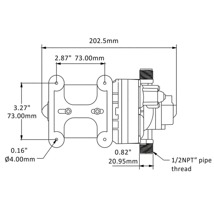 SEAFLO RV Supreme MK2 12V Water Pump 55 PSI RV1-030-055-42