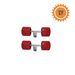 2 pack of 4 inch smooth red double wobble roller assemblies