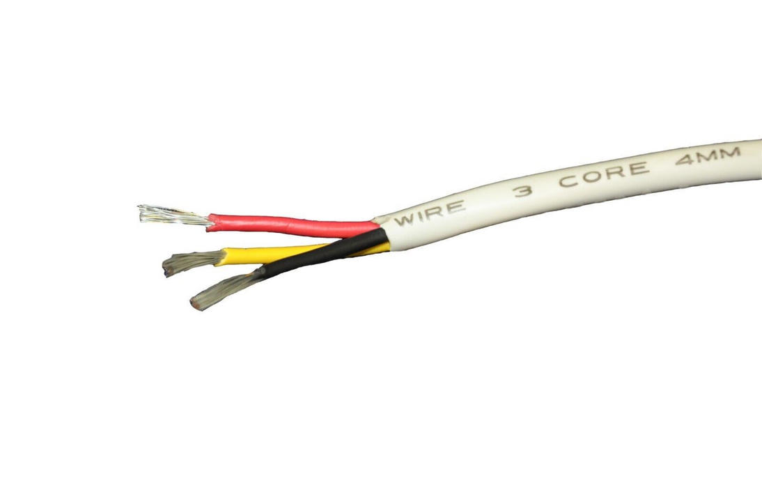 10 Metres Bilge Pump Wire Cable 3 Core 4mm