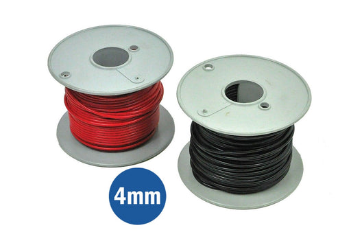 4 mm red and black tinned marine wire, two 10 metre cuts, 20 metres total
